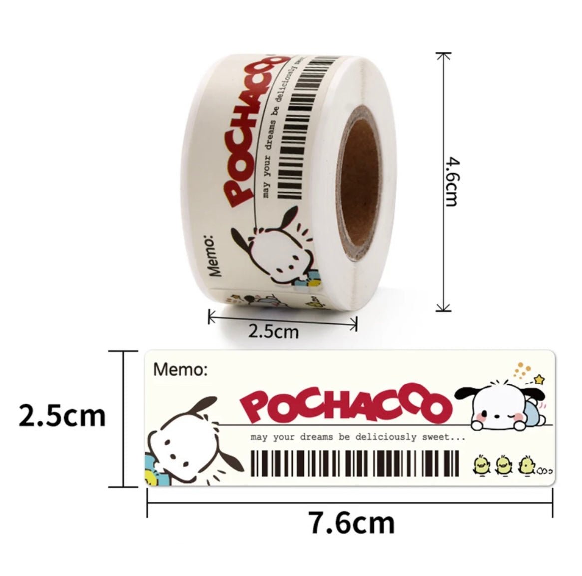 120pcs Sanrio Stickers Roll