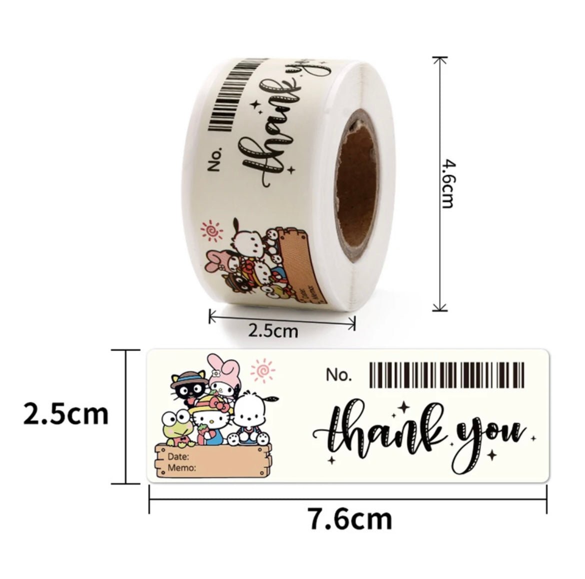 120pcs Sanrio Stickers Roll