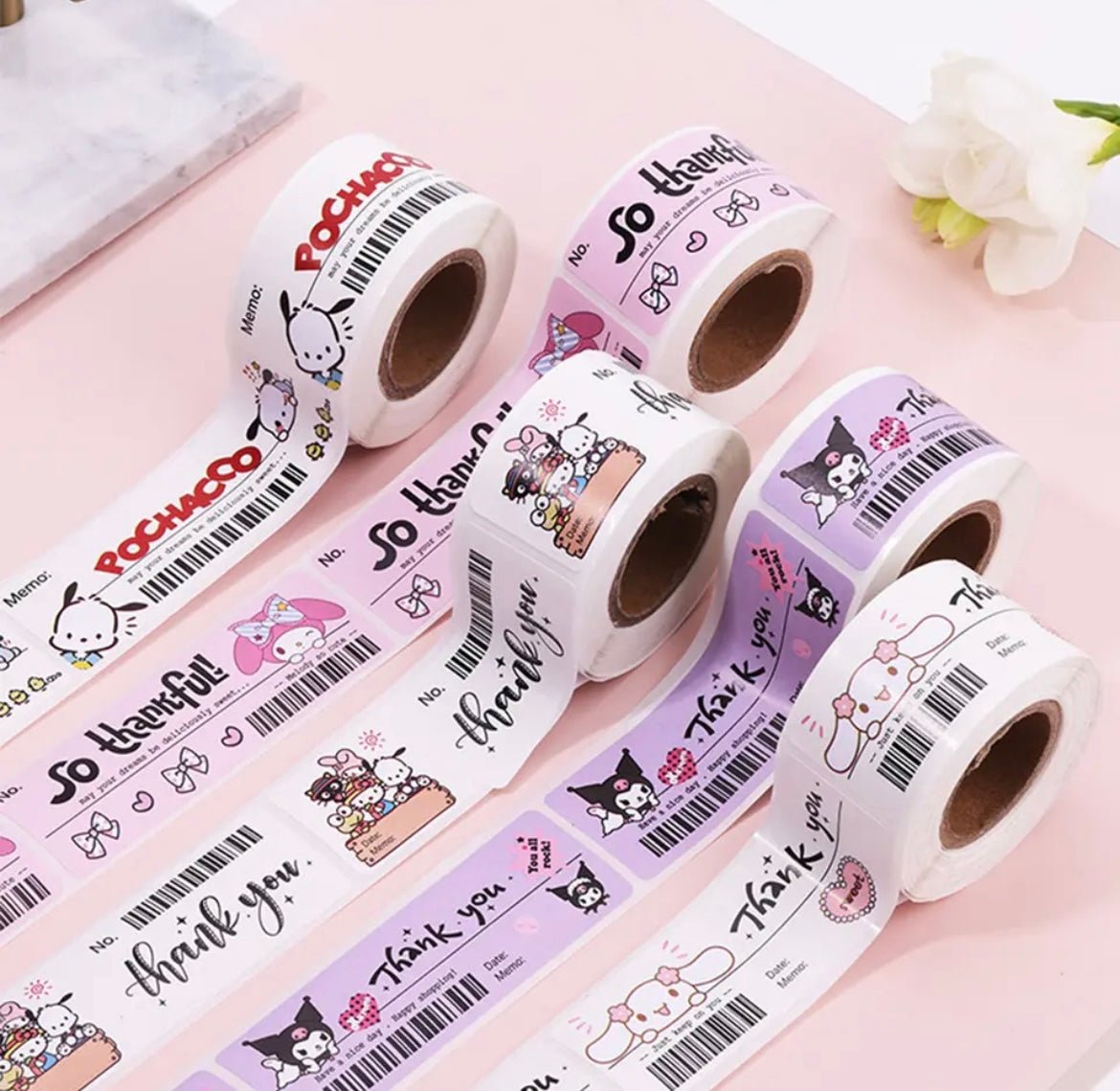 120pcs Sanrio Stickers Roll