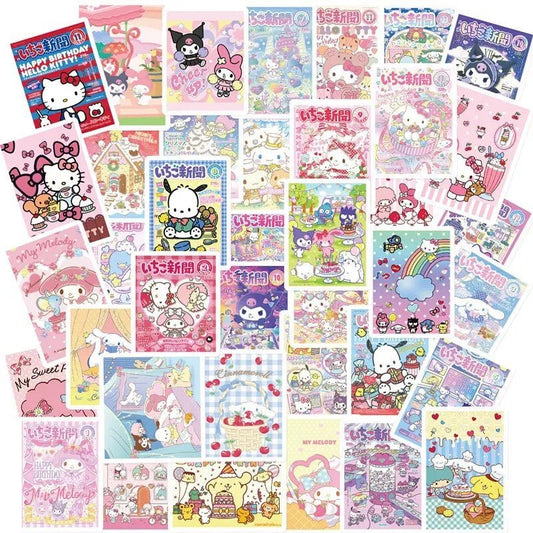 Random 10pcs Sanrio DIY Diary Stickers (Can't Be Comstomized)